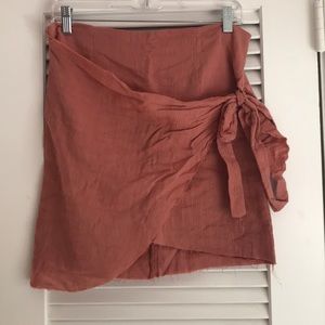 Coral wrap skirt